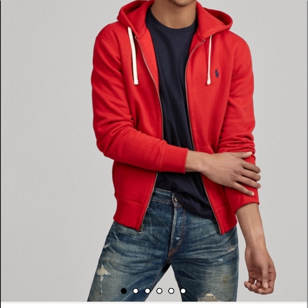 red polo hoodie